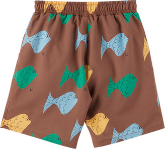 Bobo Choses Kids Brown Fish Swim Shorts