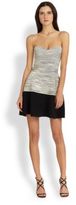 Thumbnail for your product : Parker Molly Silk Strapless Contrast-Paneled Striped Dress