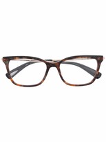 Thumbnail for your product : Longchamp Tortoiseshell-Effect Rectangle-Frame Glasses