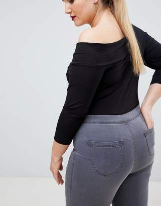 ASOS Curve DESIGN Curve Rivington high waisted jeggings in new grey wash