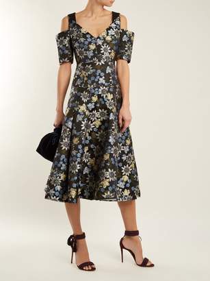 Erdem Yamal Floral Jacquard Dress - Womens - Black Multi