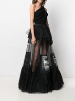 Thumbnail for your product : Barbara Bologna Patch-Detail Semi-Sheer Skirt