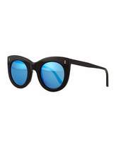 Thumbnail for your product : Illesteva Boca Mirrored Cat-Eye Sunglasses, Black