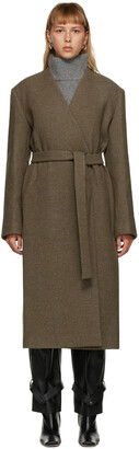 DRAE Brown Wool Belted Coat