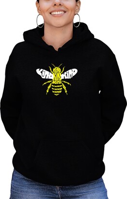 LA Pop Art Women's Bee Kind Word Art Hooded Sweatshirt