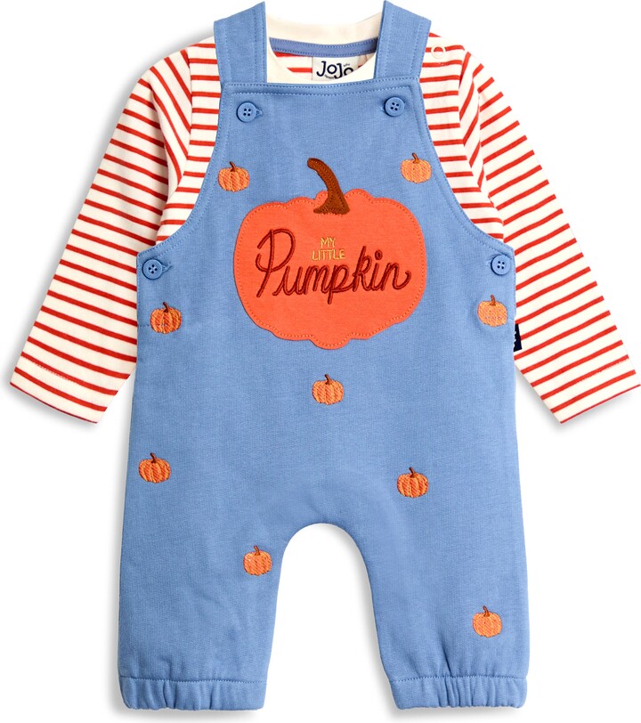 JOJO MAMAN BEBE Kids' My Little Pumpkin Shirt Overalls Set