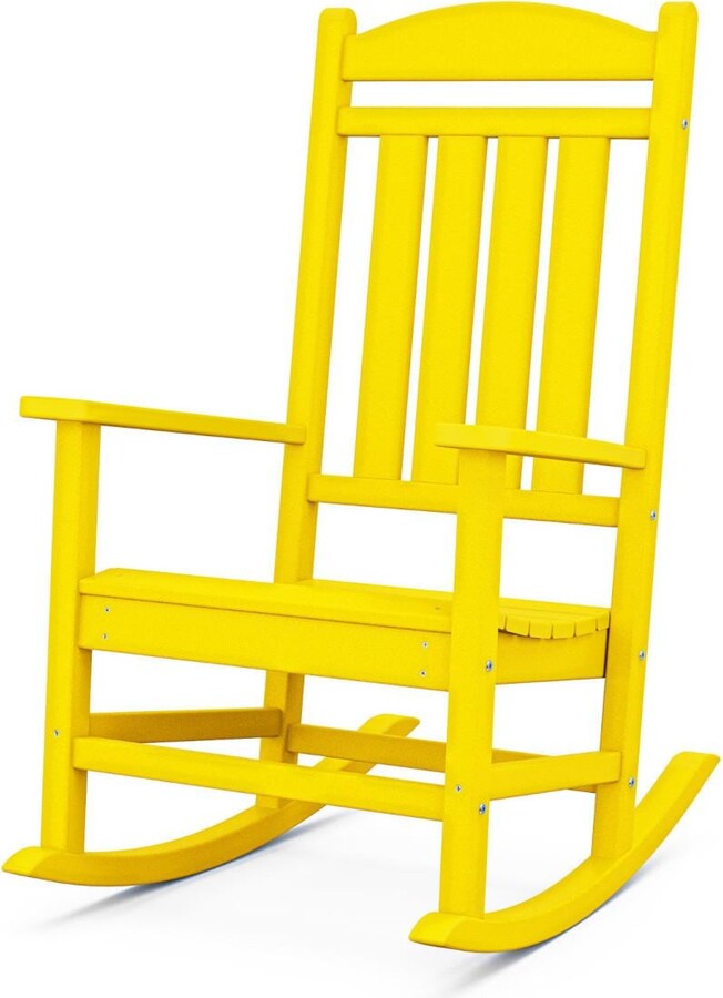 Polywood Presidential Recycled Plastic Rocking Chair in Lemon by