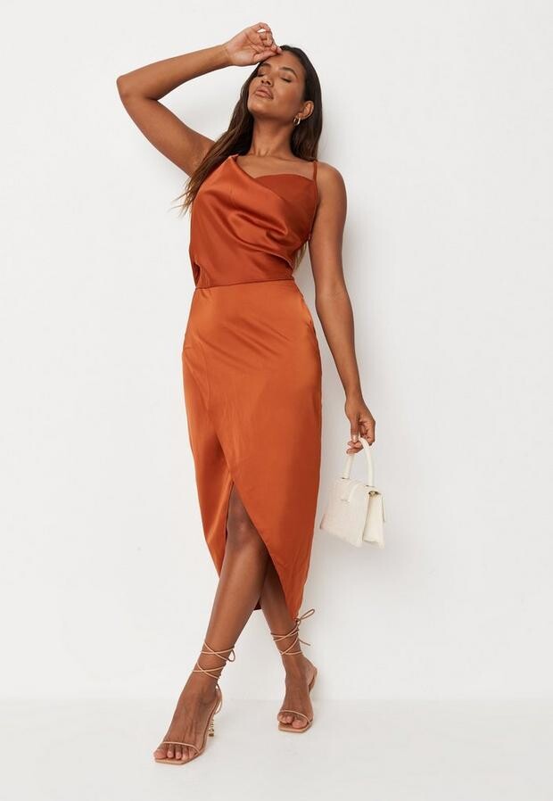 rust orange gown