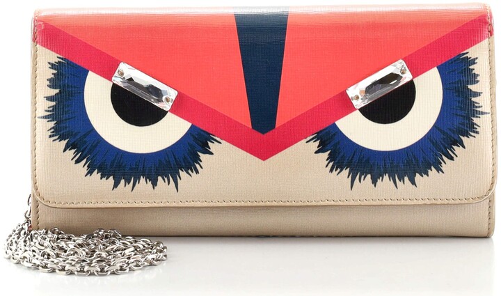 Fendi Monster Wallet on Chain Leather - ShopStyle