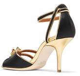 Thumbnail for your product : Malone Souliers Eunice Metallic Leather-trimmed Satin Sandals