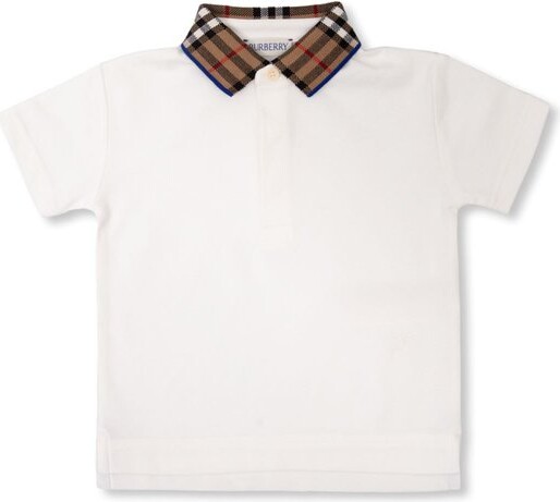 Burberry Children Check-Collar Short-Sleeved Polo Shirt - ShopStyle
