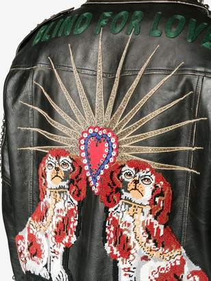 Gucci King Charles Spaniel biker jacket