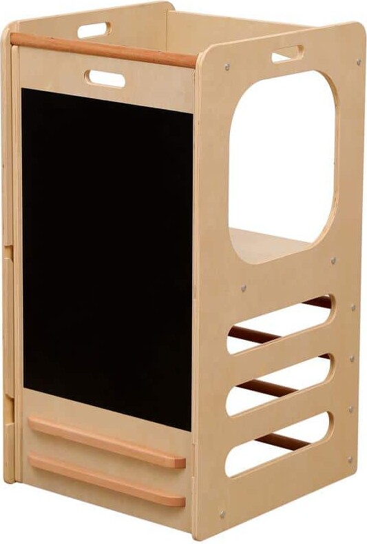 Funphix Kids Step Stool Learning Helper Tower Kitchen Stool with Chalkboard and Slide