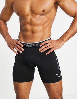Nike Training Pro Swoosh outline graphic compression shorts in black -  ShopStyle
