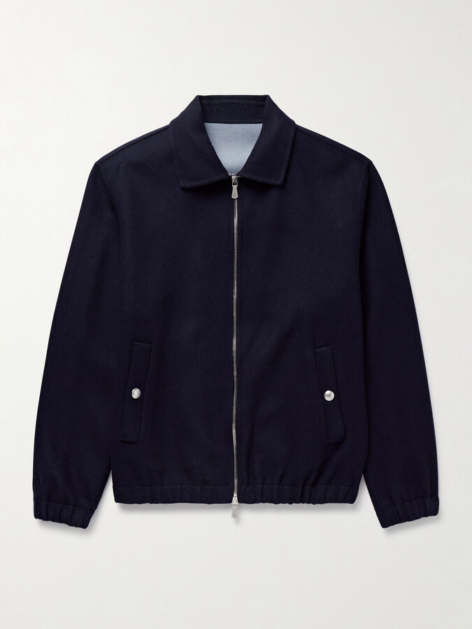 Eleventy Wool-Felt Bomber Jacket