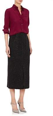 TOMORROWLAND Women's Mélange Wool-Cashmere Midi-Skirt-Charcoal