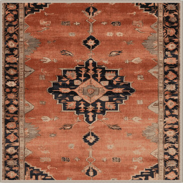Wildon Home Machine Washable Overdyed Brown Area Rug