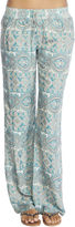 Thumbnail for your product : Wet Seal Green Paisley Wide Leg Pant