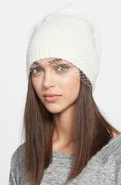Thumbnail for your product : BCBGMAXAZRIA 'Winter Veil' Beanie with Genuine Fur Pompom