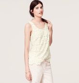 Thumbnail for your product : LOFT NWT Creamy White Amped-Up Lace Romantic Floral Shell Shirt $59