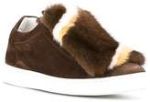 Thumbnail for your product : Joshua Sanders fox fur detail sneakers