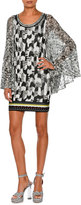 Thumbnail for your product : Missoni Butterfly-Sleeve Jacquard Mini Dress, Black/Multi