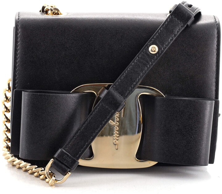 Ferragamo Salvatore Vara Bow Leather Mini Bag