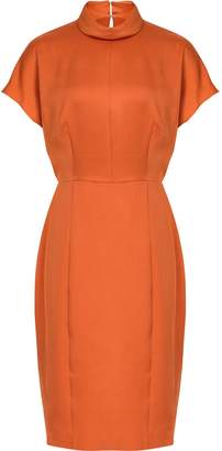 Reiss REX SATIN FITTED DRESS Burnt Orange