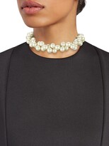 Thumbnail for your product : Kenneth Jay Lane 2-Row Twisted Glass Pearl Choker Necklace