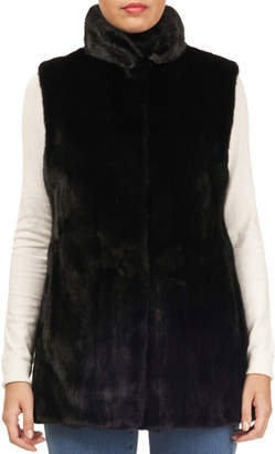 Gorski Mink-Fur & Silk Taffeta Reversible Vest