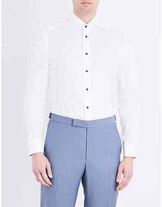 Eton Contrast-button slim-fit cotton shirt