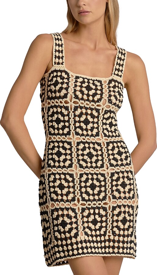 Elan International Crochet Square Neck Swim Cover Up Dress