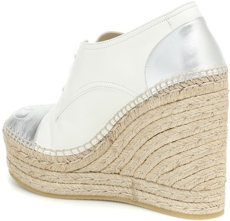 Gucci Derby leather espadrille wedges