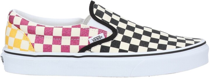 checkered vans with glitter