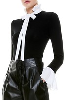 Thumbnail for your product : Alice + Olivia Cornelia Wool Silk-Blend Tieneck Sweater