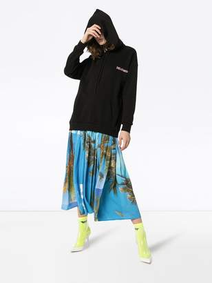 Natasha Zinko delovaya cotton and palm print hoodie dress