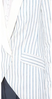 Thumbnail for your product : Band Of Outsiders Stripe Suiting Leather Shawl Blazer