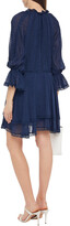 Thumbnail for your product : Alice + Olivia Joanne Tiered Lace-trimmed Fil Coupé Chiffon Mini Dress
