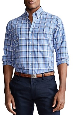 plaid polo button down shirts