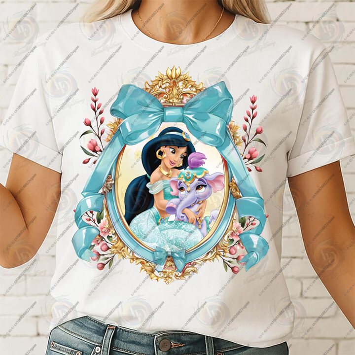 Retro Disney Princess T Shirt Gift Top Y2k Clothes Cotton New Hot MINISO Women Vintage Coquette Bow Girls Tee