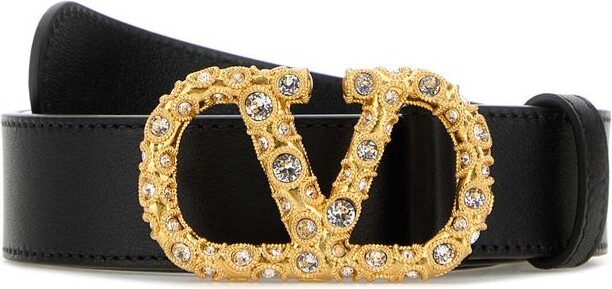 Valentino Garavani Embellished VLogo Buckle Belt