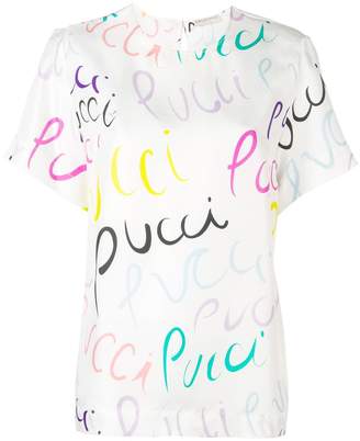 Emilio Pucci Pucci Pucci Print Silk T-Shirt
