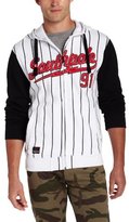 Thumbnail for your product : Southpole Men's Varsity Sports Style Vertical Thin Stripe Fleece Hoodie with Wording