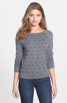 Thumbnail for your product : Halogen Embellished Cotton Blend Sweater
