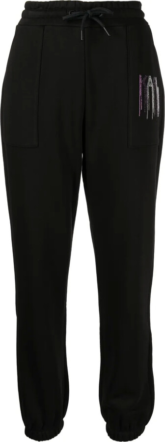 Karl Lagerfeld Paris Rhinestone Logo-Embellished Track Pants