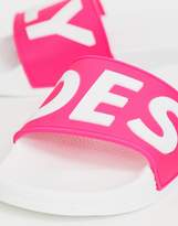 Thumbnail for your product : Pool' Slydes SLYDES logo pool sliders in neon pink