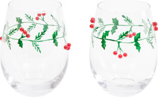 TJMAXX Set Of 2 3D Berry Stemless Wine Glasses