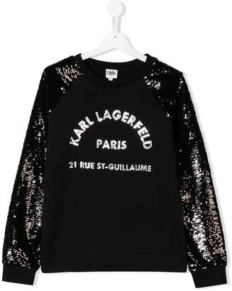Karl Lagerfeld Paris TEEN sequin logo sweatshirt