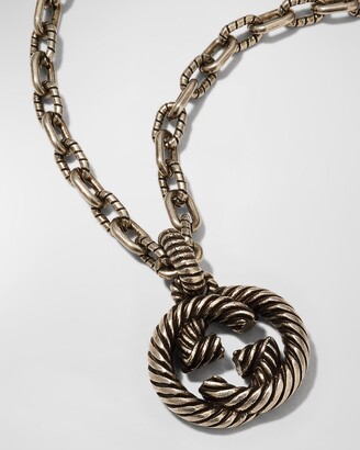 Gucci Interlocking G Necklace in Aged Silver