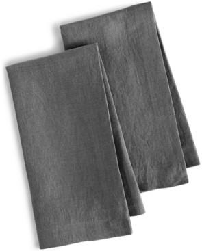 Hotel Collection Linen 2-Pc. Modern Gray Napkins, Created for Macy's